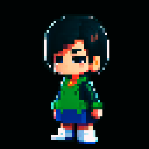 make a side profile full body of this character