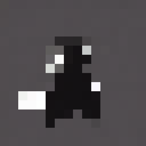 glitched samurai, cape, hat, sword, blue, purple, black, pink, game icon, 16x16, pixel art, close up, portrait