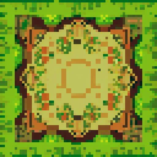 earth, grass, vibrant shades of green, intricate pixelated details, lively tufts of grass, textured soil, contrasting brown hues, seamless tile pattern, 2D game art, sRGB color space