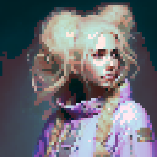 Nail tech with long blonde hair wearing a pink apron and a girl with brown hair wearing a purple dress sitting down facing each other at a table in a nail salon.