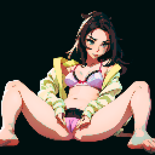 sexy girl in bra fingering her pussy