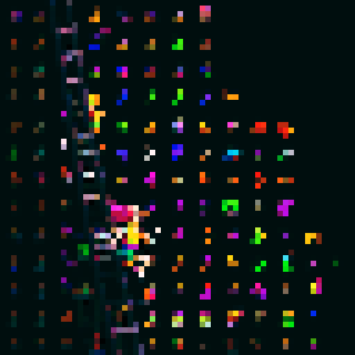 character in dynamic pose, sprinting with arms outstretched, running shoes with vibrant colors, diagonal movement, spritesheet capturing 8 directions, sitting on a ledge, legs dangling, climbing a ladder with determined expression, pixel art style, vibrant sRGB colors