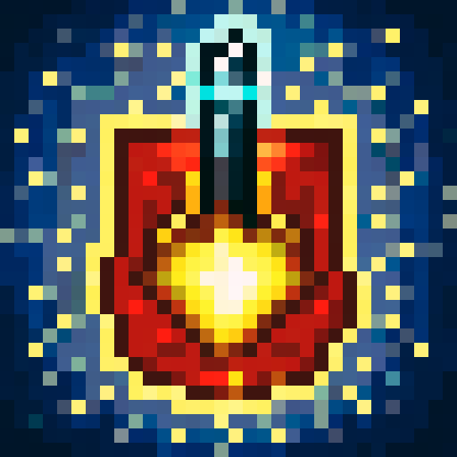 side view, thor's hammer, fiery flames, smashing skill icon, swinging, game icon style, 32x32 pixel art, vibrant sRGB colors, detailed skill art, close-up portrait