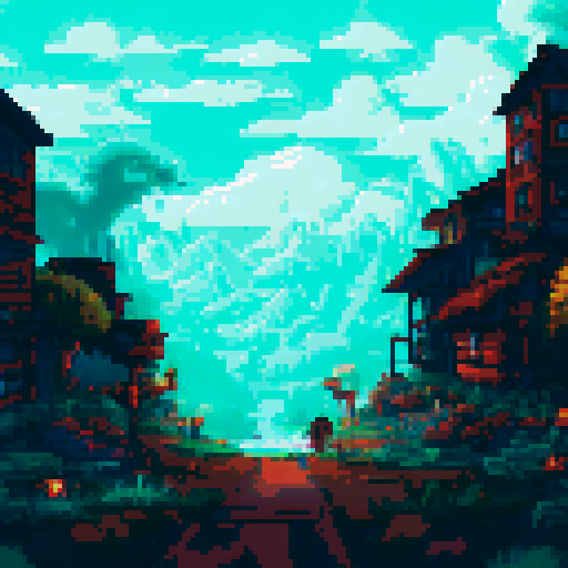 Make the reference image darker and include villager bodies on the street