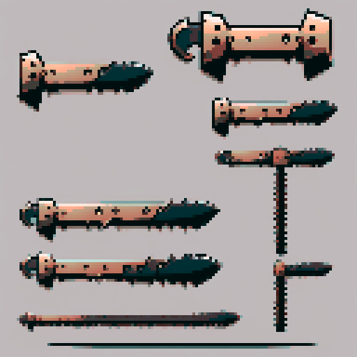 I want a copper structure reminiscent of an magical chainsaw. It should have strange mechanical details that could interlock with other pieces. I also want this object usable an asset in a videogame, meaning only one object per image, outlined with a strong black stroke, on a solid-color background.