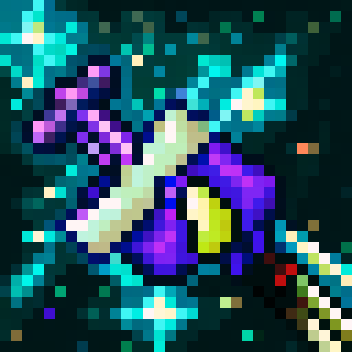 dagger with a gleaming blade, purple poison dripping, 32x32 pixel art, skill art, close up, game icon, sRGB
