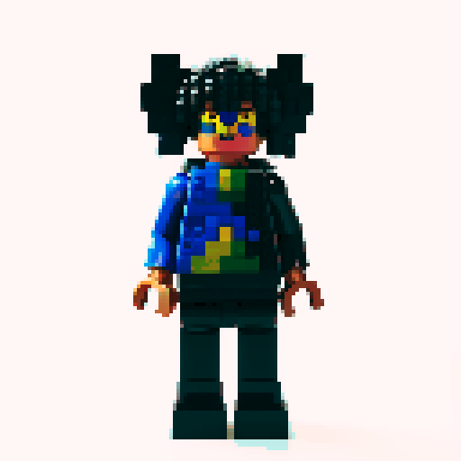 colorful pixel lego blocks arranged in a playful, vibrant composition, showcasing the intricate details and vibrant colors of pixel art in the sRGB color space