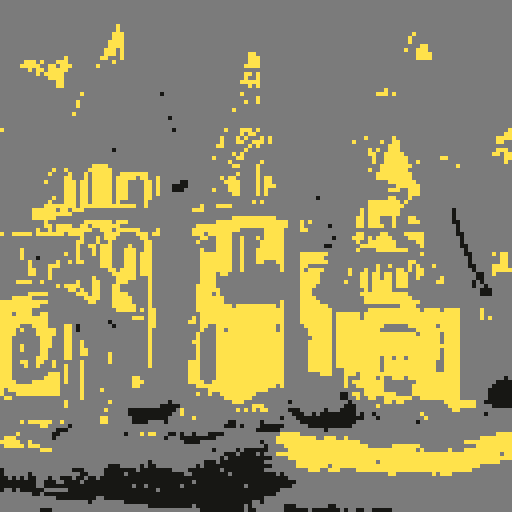 Suburban mansion, front view, symmetrical design, towering structure, pixelated windows, pristine lawn, straight path to door, low-resolution details, sRGB color palette