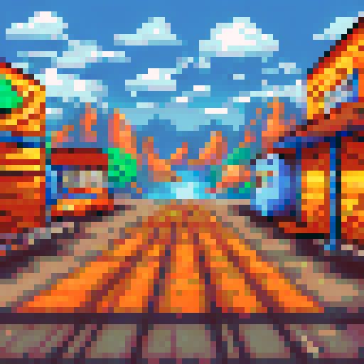 A cluttered workshop with wooden boards on the floor, walls adorned with woodworking tools, workbenches scattered with tools, in a 16bit pixel art style, featuring a vibrant sRGB color palette and a background depicting a scenic landscape