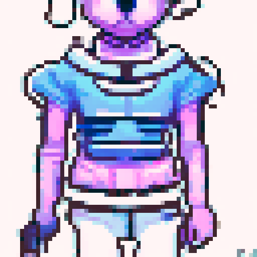 Cozy, sleepy character sprite, purple and blue shades, pixel art style, isometric view, fantasy RPG