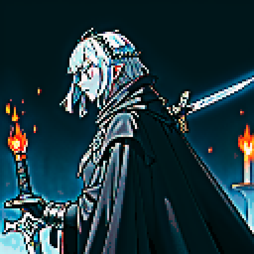 A knight wearing a helmet wielding a blasphemous sword
Requirement 1: Blasphemy Holy Sword: A super large sword made of gray black metal with extremely strong demon guiding ability, which remains extremely sharp to this day. The sword body flowed with disgusting viscous liquid and flickered with a faint soul fire.
Requirement 2: Add a cloak to the back, preferably a worn black cloak.
Requirement 3: "Sparkle soul fire in the armor and release a small amount outward, and use soul fire to replenish