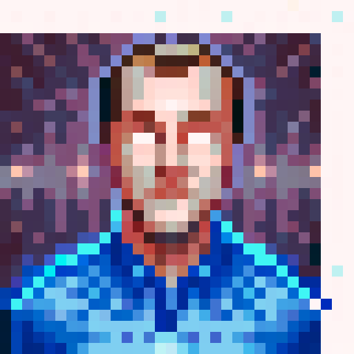 pixel portrait, Jordan Spieth, professional golfer, game icon, 32x32 pixel art, sRGB, skill art, close up, detailed facial expression, intense gaze, focused eyes, determined look, golf club in hand