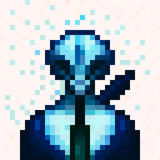 face, game icon, 32x32 pixel art, sRGB, skill art, close up, portrait, vibrant colors, dynamic shading, exaggerated features, intense expression, glowing eyes, detailed hair, intricate tattoos, dramatic lighting, futuristic elements, metallic accents, intricate armor details, stylized backgrounds, high contrast, bold strokes