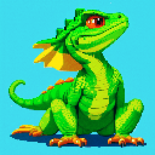 antropomorphic lizard with cap