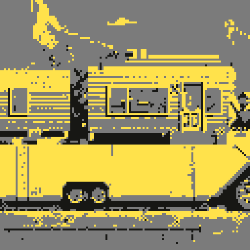 Tiny suburban trailer home, legend of Zelda isometric perspective, front view, tile based art, 8x8 tiles, pixel art

