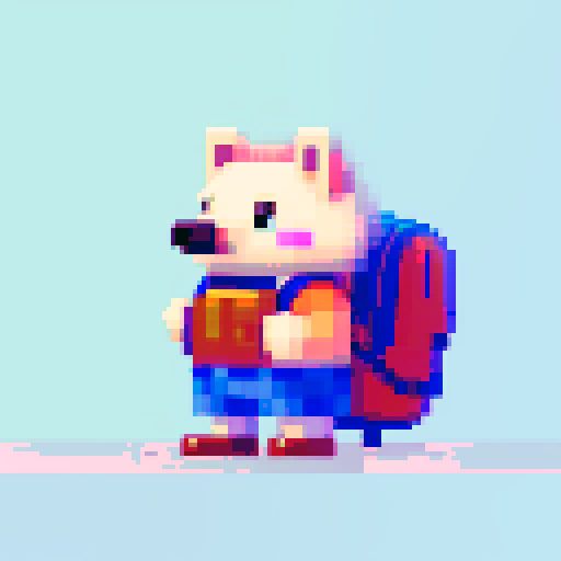 antropomorphic hedgehog with backpack