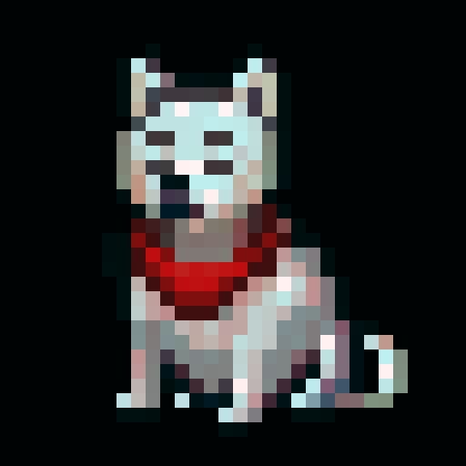 pixel white husky dogs that are pixel with cool varying traits like clothing