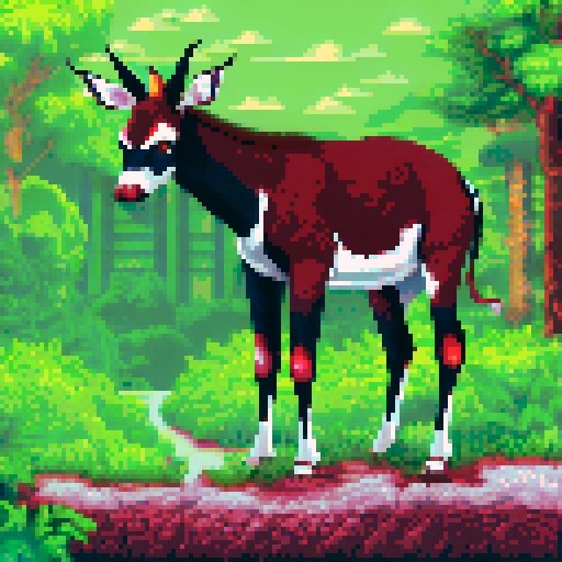 okapi looking in the camera, white background