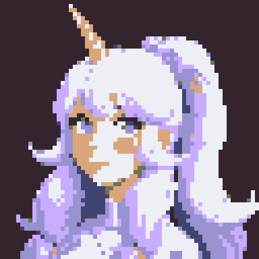 unicorn woman hybrid with cloven hooves, furry, playful expression, clear detail, pixel art style