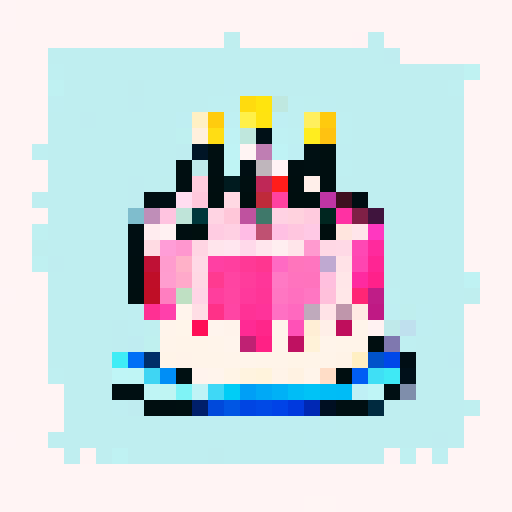 Vanilla cake with red cherries on top, doubled tiered, on a plate, pastel colors