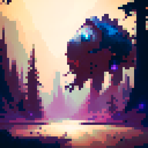 "Create a vibrant, anime-inspired illustration of a spiky, yellow-furred creature with rosy cheeks and large, expressive eyes, frolicking through a lush, forested landscape filled with towering trees, babbling brooks, and colorful flora."