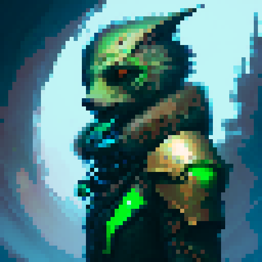 green armor death knight main character with an axe