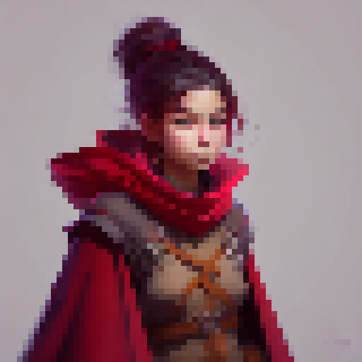 girl with a red cape, animated all directions, topdown