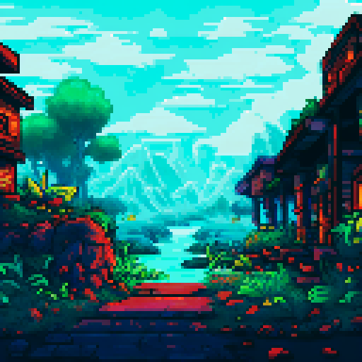 Make the reference image have darker skies with dead villager bodies lying on the ground