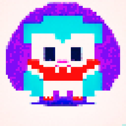 giant white alient with sharp teeth and claws, pixelated 16-bit style capturing the retro charm and vibrant colors of the sRGB color space