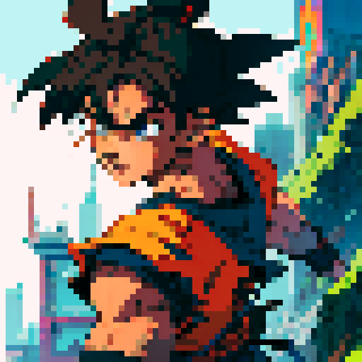 Create Goku in the style of TMNT Shredders Revenge.