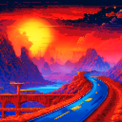 futuristic highway that leads into the
milky way galaxy