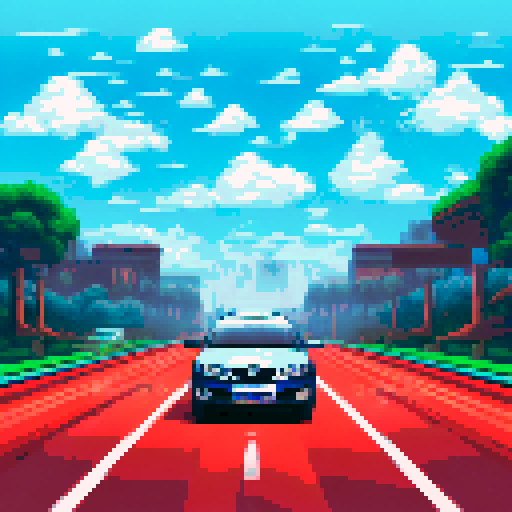 Photorealistic whole Skoda Octavia, centered, three-quarter view, right front wheel, clean background, sRGB colors, pixel art style