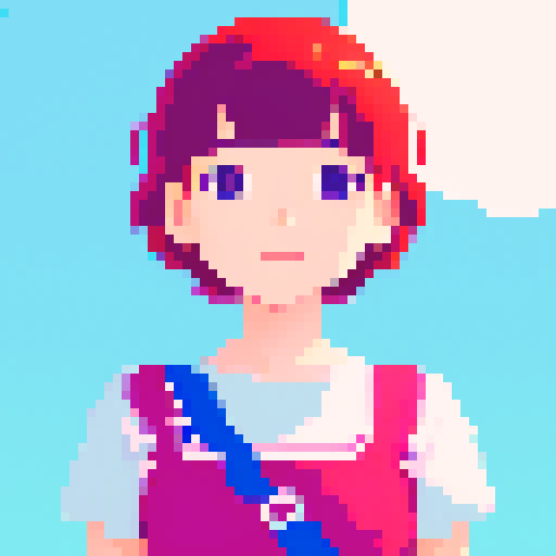 A cute girl with short hair brings bright sunshine.