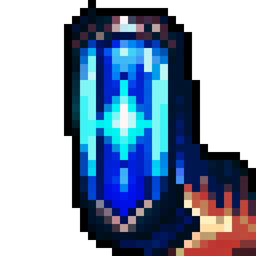 Warp stone emitting blue-ish energy, no background, game icon, 32x32 pixel art, sRGB, skill art, close up, portrait