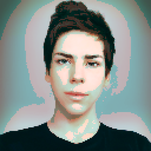 Lifelike pixel art portrait, profile picture