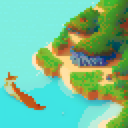 Foxes swimming in the ocean and a person watching the scene confused.