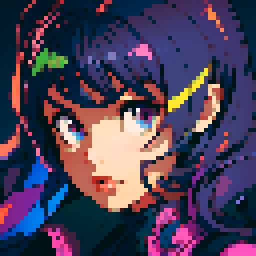 Colorful, retro, vibrant, 8-bit, pixelated, sRGB