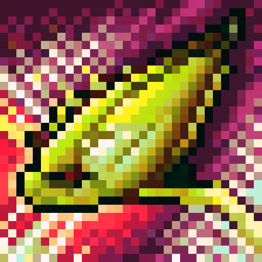wahoo fish, no background, 32x32 pixel art