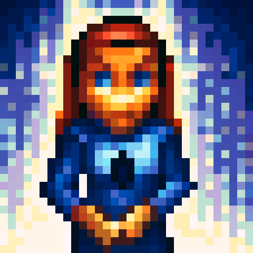 young girl, programing late at night at desk lofi clean pixel art