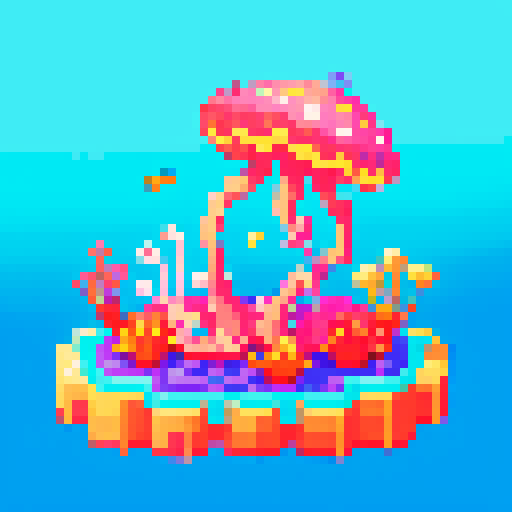 jellyfish and a colorful reef