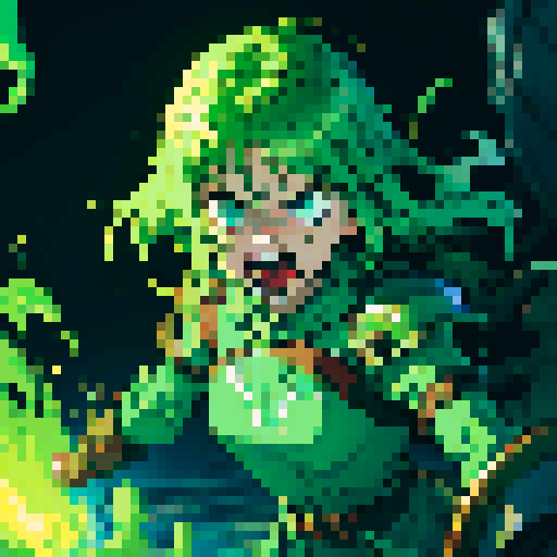 hero sinking into ooze, metal armor, hero waist deep in slime, reaching up, screaming, sinking into slime