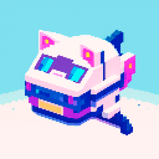 Futuristic flying vehicle in the shape of a cat