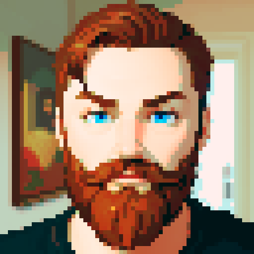 portrait man with blue eyes and beard