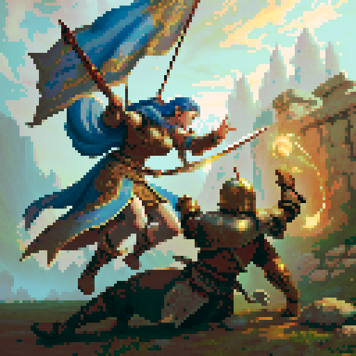 Warrior in a battlefield fighting a naszgul from lord of the rights. Medieval fantasy. Souls like, fantasy rpg.