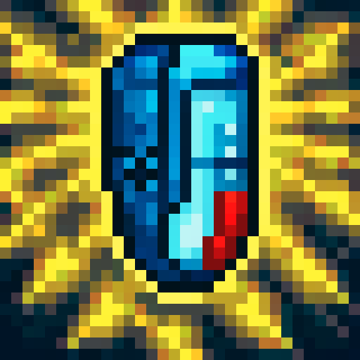 Economic icon, minimal style, game icon, 32x32 pixel art, close up, sharp lines, bold colors, financial graph, upward trend, dollar sign, meticulous detailing, shiny gold coins, calculator. casual