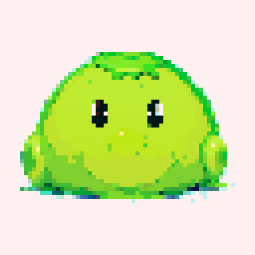 Green Slime monster, alone, nobody else around