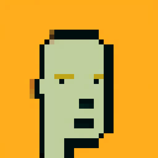 Cryptopunk character with vibrant, retro colors, angular features, and a futuristic, cyberpunk aesthetic