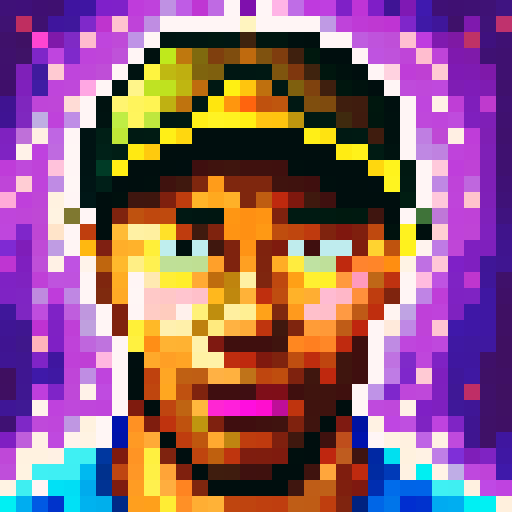 professional golfer Tiger Woods, close-up, skillfully depicted in a 32x32 pixel art game icon, showcasing his iconic swing and intense focus, with vibrant sRGB colors enhancing the dynamic energy of the portrait