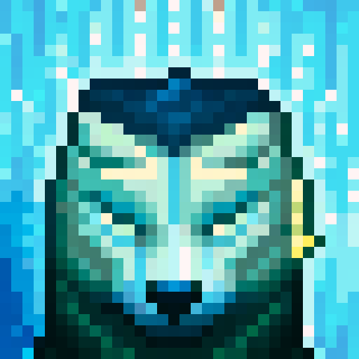 wolf avatar, portrait, glowing eyes