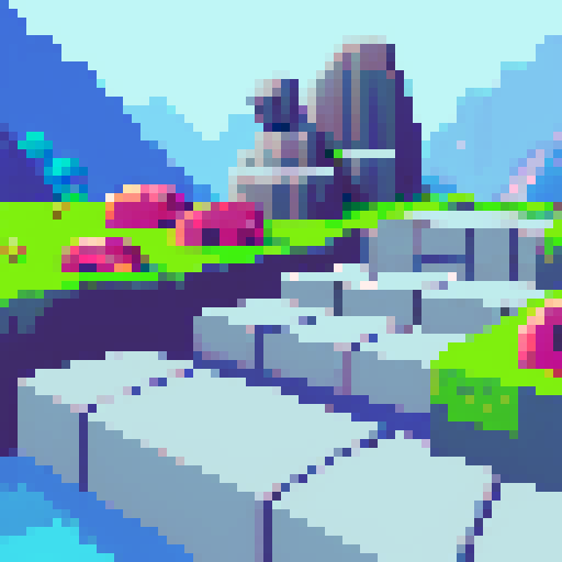 Grey rocky stones that are used to separate a game level